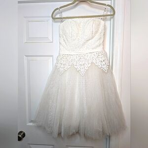 Chi Chi London Short Tulle Strapless Wedding Dress - NWT